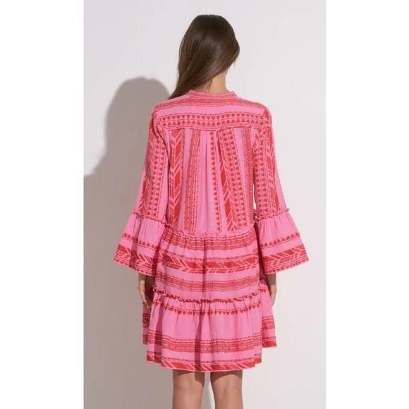 ELAN Charli Mini Dress Red Two Tone Print Small S - Picture 5 of 6